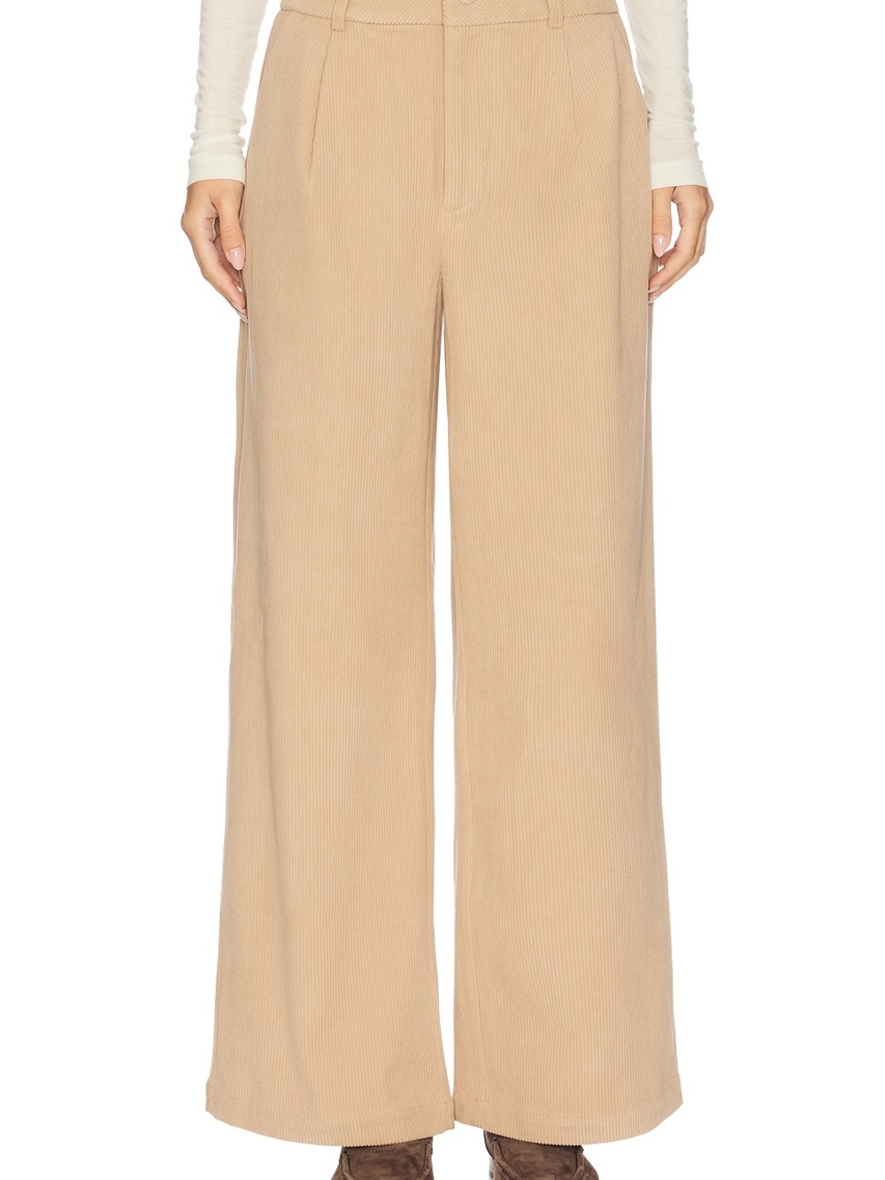 Varley Floris Wide-Leg Corduroy Pants in Tan 29.5